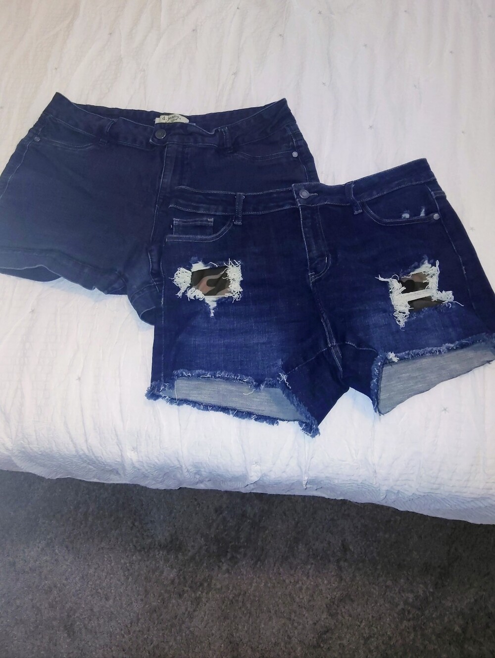Bundle Of 2 Pair- Women’s  Dark Blue Denim Shorts